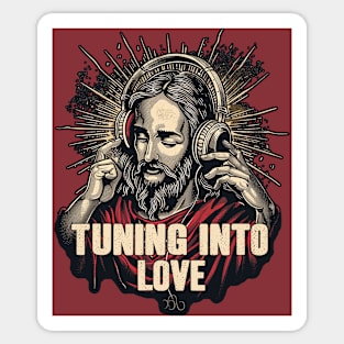 Tuning Into Love Jesus Sticker